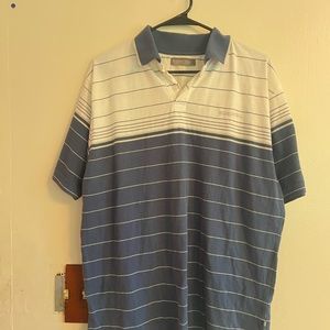 Short sleeve striped collard shirt size L